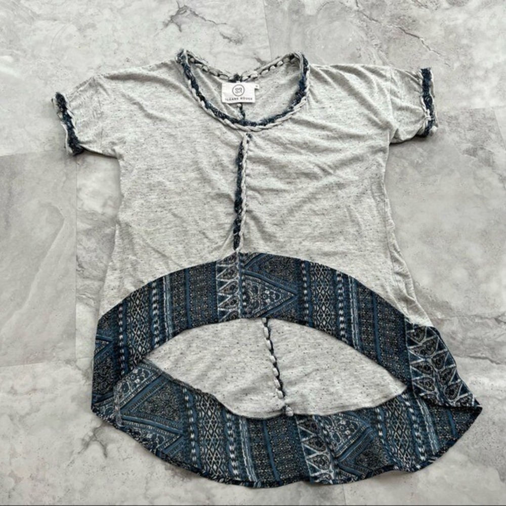 Sloane Rouge‎ Oversized Tee Size Medium M Chiffon Bandana Trim